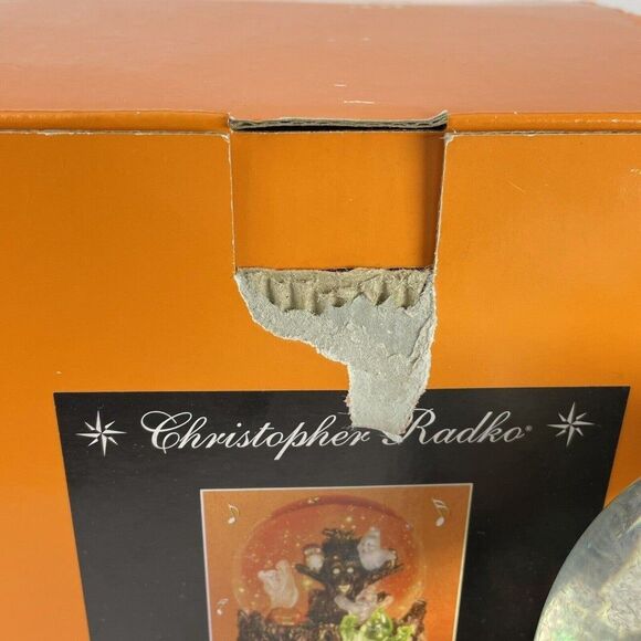 Christopher Radko Halloween Hoot N Howl Glitter Globe Snow Globe w Sound Ghosts - Picture 2 of 12